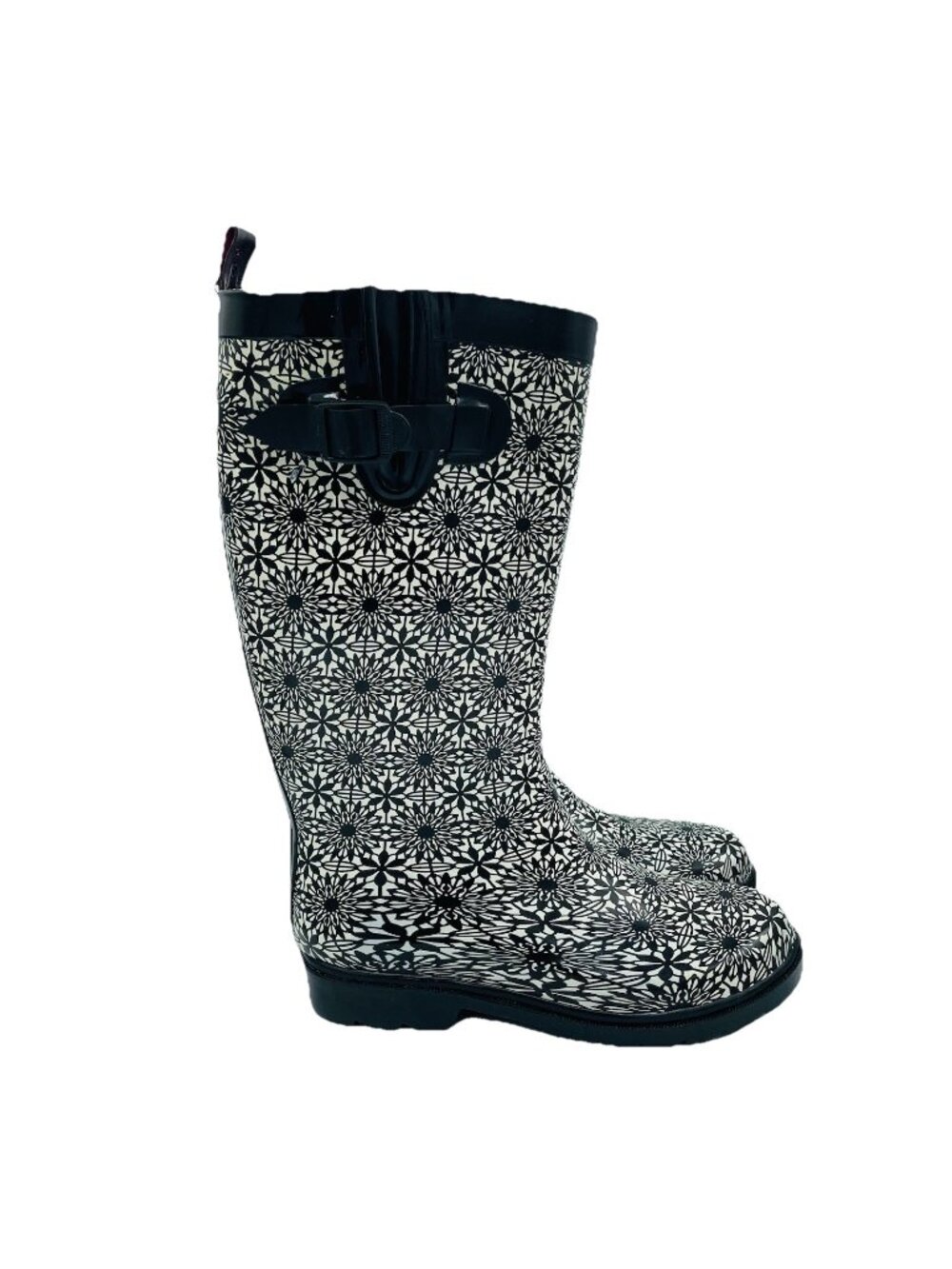 Capelli Womens Size 8 White Floral Rain Boots New York Tall Waterproof Gardening